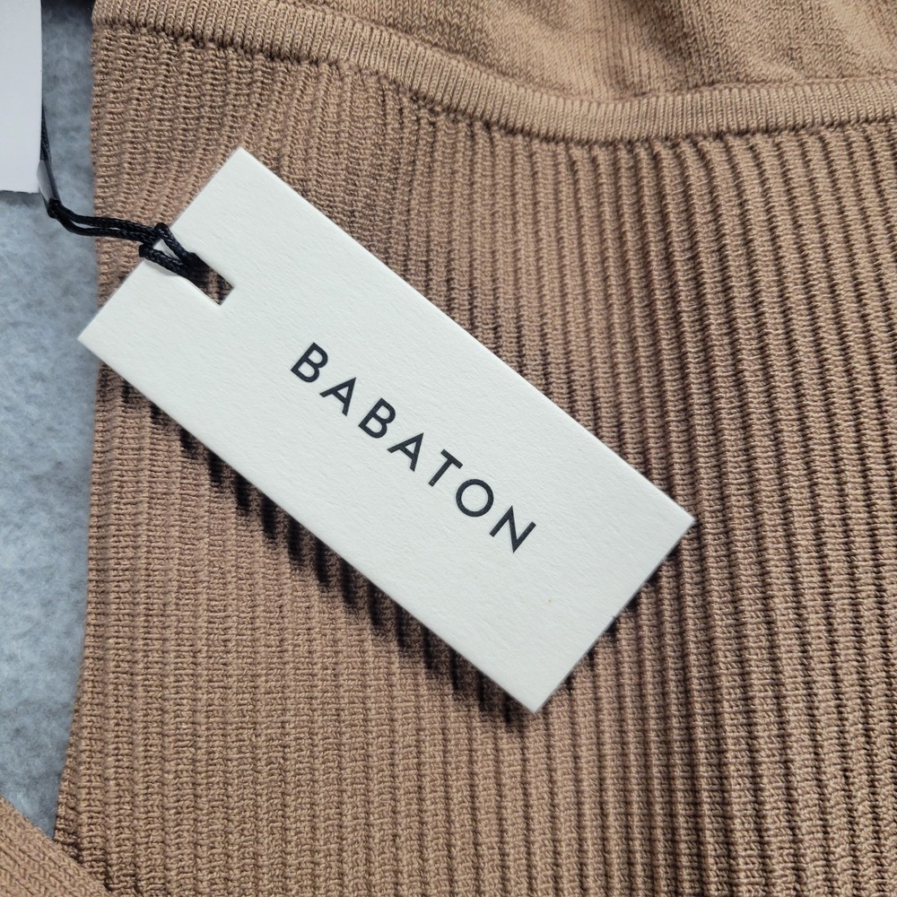 Aritzia Babaton Sculpt Knit Long Sleeve Top Size 2XL Brown Toasty Chaud NWT - Picture 3 of 9